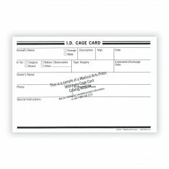 Medical Arts PressĀ® Vet Cage Card, Track Post-surgical Care Or Boarding, 4x6"