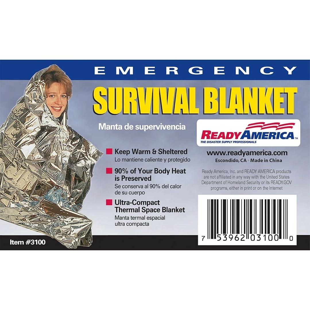 Ready America Emergency Survival Blanket, 25/Pack (3100-25)