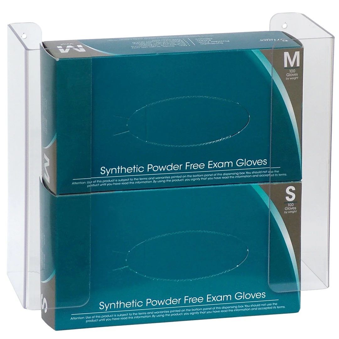 Wooden Mallet 2 Pocket Horizontal Wall Mahogany Glove Dispenser (GBW-2MH)