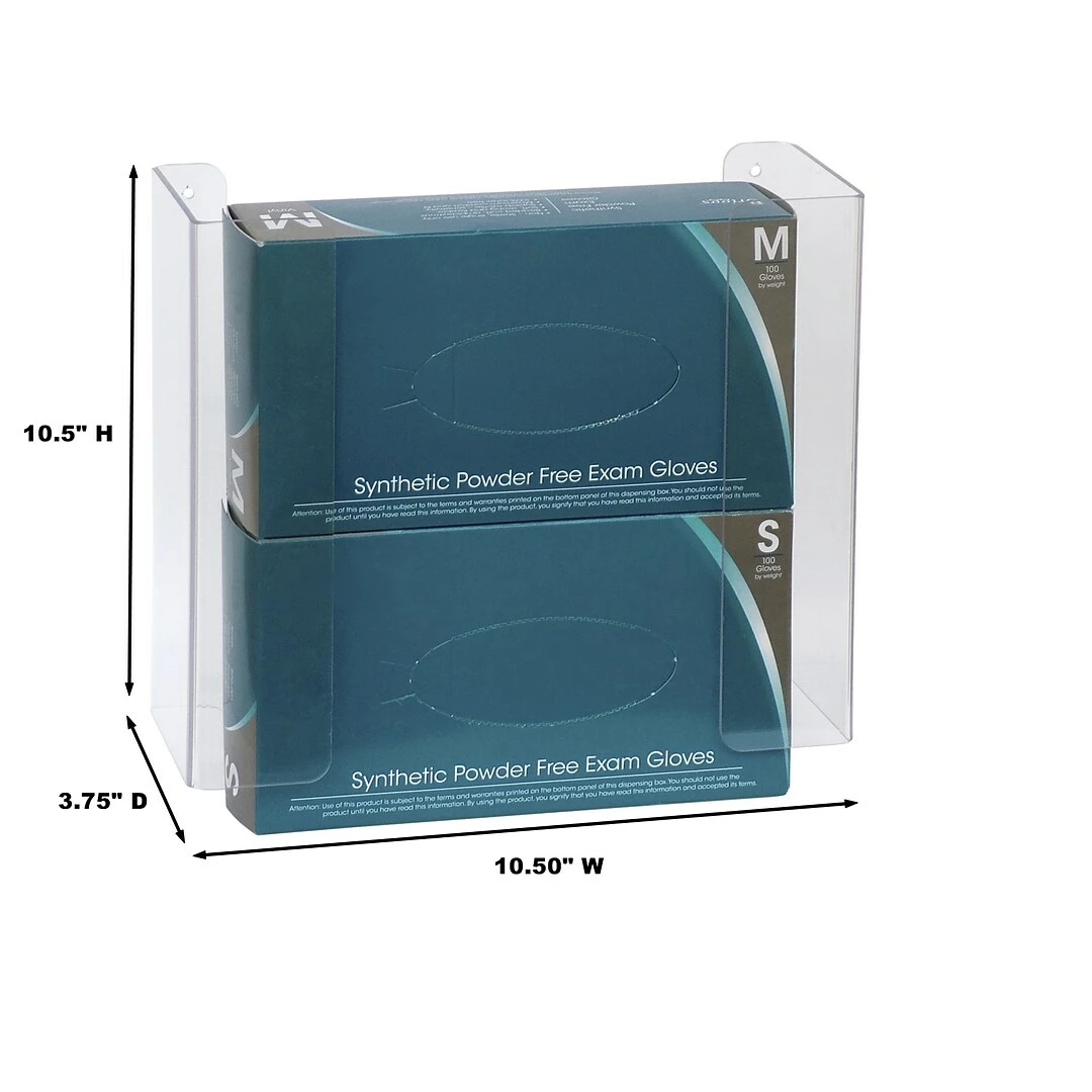 Wooden Mallet 2 Pocket Horizontal Wall Mahogany Glove Dispenser (GBW-2MH) - Image 2