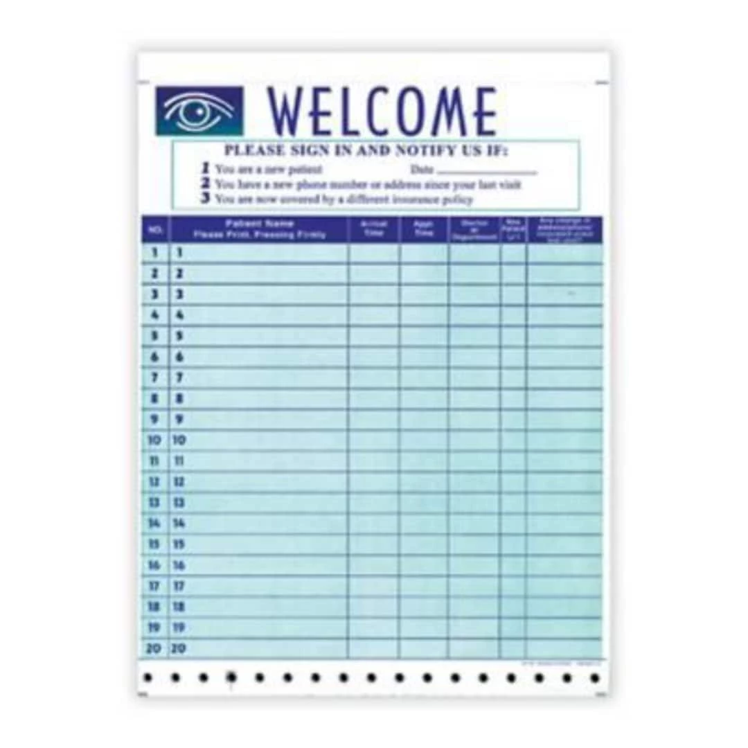 Medical Arts PressĀ® Designer Privacy Sign-In Sheets; Eye Logo