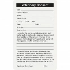 Medical Arts Press® Veterinary Consent/Release Medical Labels, Vet/Consent, White, 2-1/2x4", 100 Labels