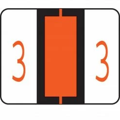 Medical Arts Press® TAB® Products Compatible Numeric Sheet Style Labels, "3"