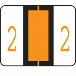 Medical Arts Press® TAB® Products Compatible Numeric Sheet Style Labels, "2"