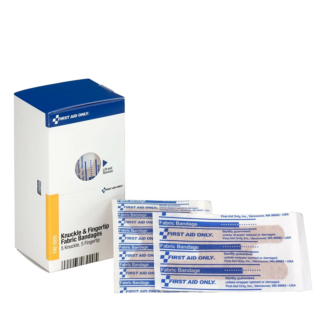 First Aid Only SmartCompliance Assorted Fabric Adhesive Bandages, 10/Box (FAE-3020)
