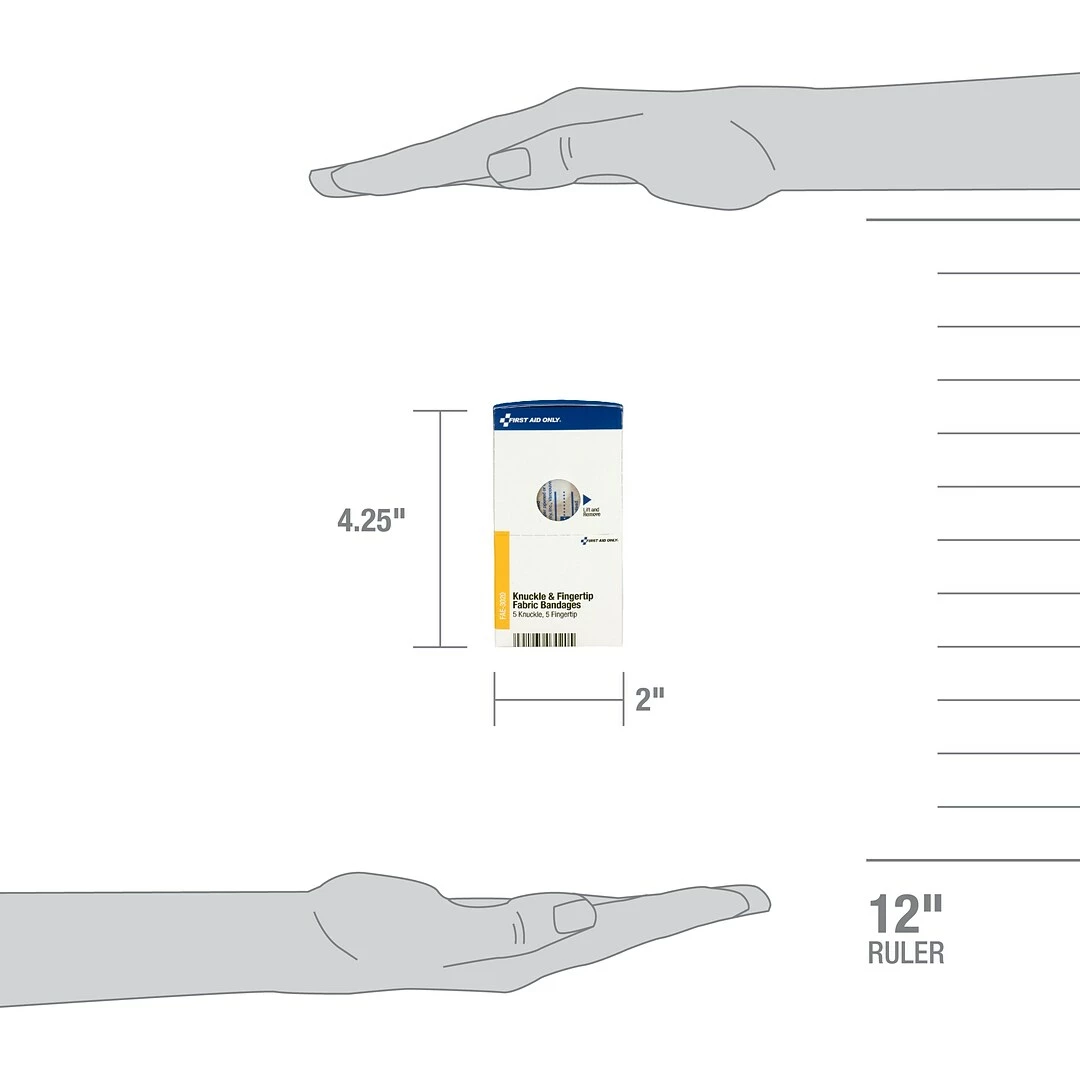 First Aid Only SmartCompliance Assorted Fabric Adhesive Bandages, 10/Box (FAE-3020) - Image 4
