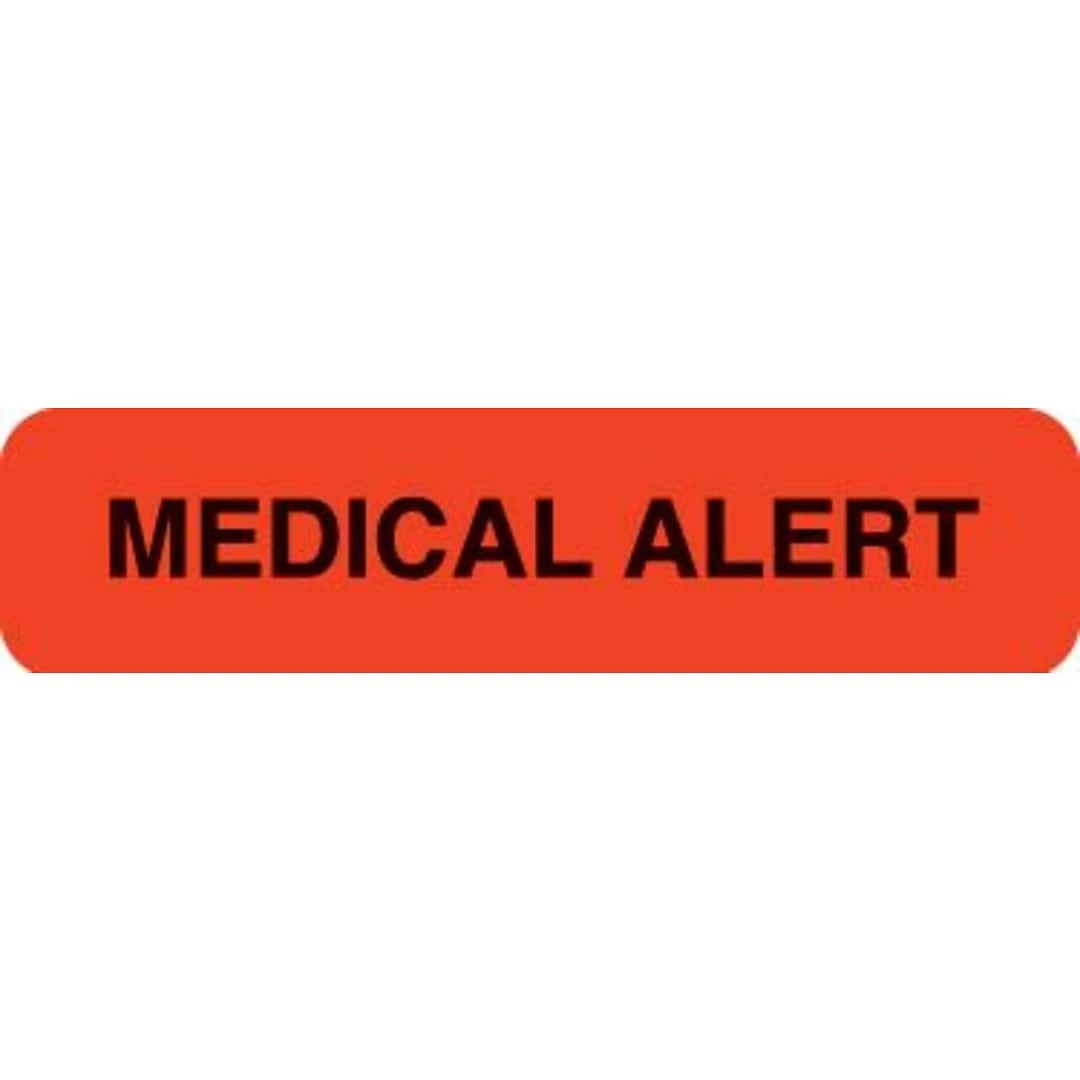 Medical Arts Press Chart Alert Medical Labels, Medical Alert, Fluorescent Red, 5/16x1-1/4", 500 Labels