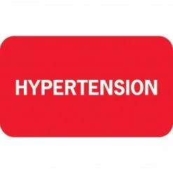 Medical Arts Press® Chart Alert Medical Labels, Hypertension, Red, 7/8x1-1/2", 500 Labels