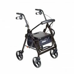 Drive Medical Duet Dual Function Transport Wheelchair Rollator Rolling Walker Black (795BK)