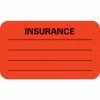 Medical Arts Press® Insurance Chart File Medical Labels, Insurance/Lines, Fluorescent Red, 7/8x1-1/2", 500 Labels