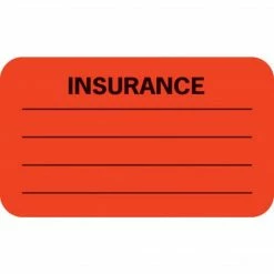 Medical Arts Press® Insurance Chart File Medical Labels, Insurance/Lines, Fluorescent Red, 7/8x1-1/2", 500 Labels
