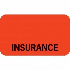 Medical Arts Press® Insurance Chart File Medical Labels, Insurance, Fluorescent Red, 7/8x1-1/2", 500 Labels