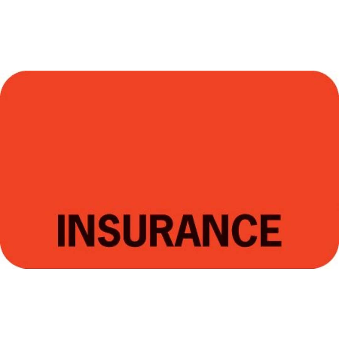 Medical Arts PressĀ® Insurance Chart File Medical Labels, Insurance, Fluorescent Red, 7/8x1-1/2", 500 Labels
