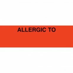 Medical Arts Press® Allergy Warning Medical Labels, Allergic To:, Fluorescent Red, 3/4x2-1/2", 300 Labels