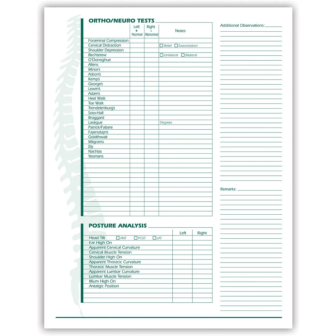 Medical Arts Press® Comprehensive Examination Form - Image 4
