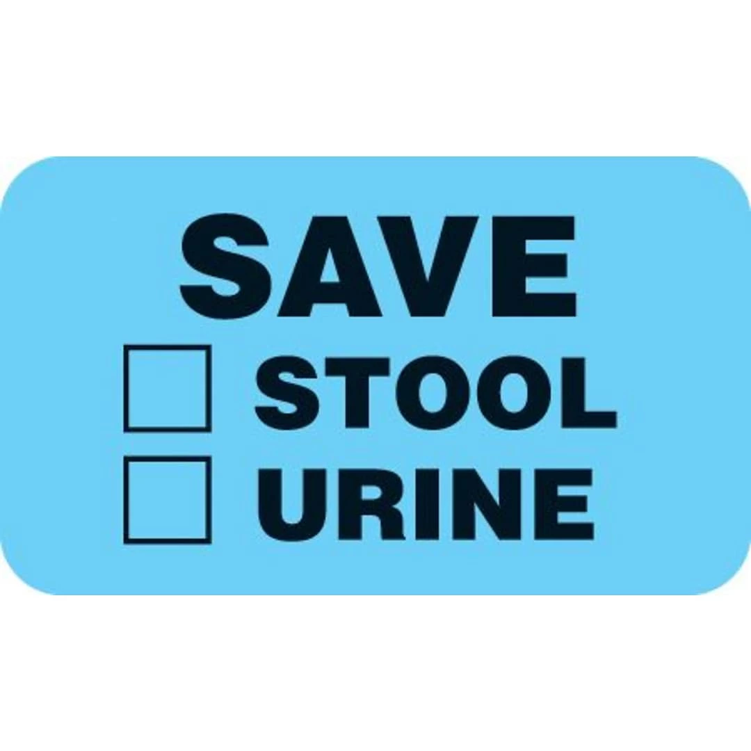 Medical Arts Press Behavior And Instruction Medical Labels, Save Stool/Urine, Light Blue, 7/8x1-1/2", 500 Labels
