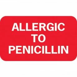 Medical Arts Press® Allergy Warning Medical Labels, Allergic To Penicillin, Fluorescent Red, 7/8x1-1/2", 500 Labels