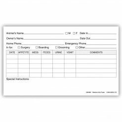 Medical Arts Press® Vet Cage Card; 3x5"