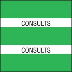 Medical Arts Press® Large Chart Divider Tabs, Consults, Lt. Green