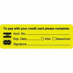Medical Arts Press® Reminder & Thank You Collection Labels, Pay W/your Credit Card, Fl Chartreuse, 1x3", 500 Labels