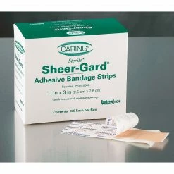 Medline Caring® Adhesive Bandages; Natural, 3" L X 1" W, 1200/Box