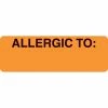 Medical Arts Press® Allergy Warning Medical Labels, Allergic To, Fluorescent Orange, 1x3", 500 Labels