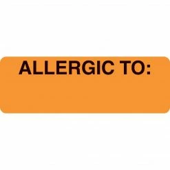 Medical Arts Press® Allergy Warning Medical Labels, Allergic To, Fluorescent Orange, 1x3", 500 Labels