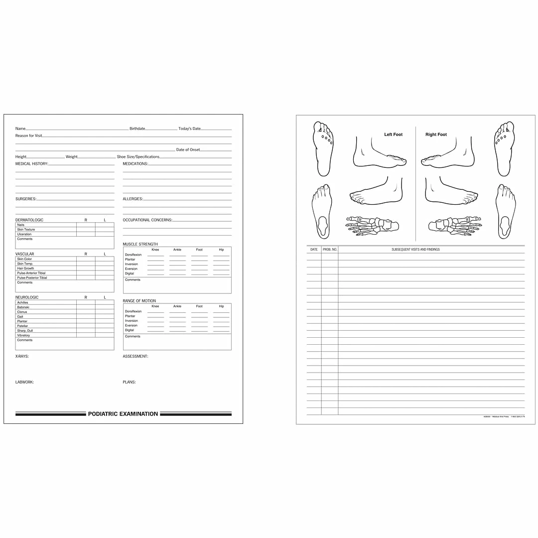 Medical Arts PressĀ® Exam Form, Podiatric Health History