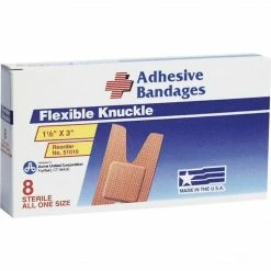PhysiciansCare Bandages, 1-1/2" X 3" Knuckle Bandages, 8/Box (ACM51010)