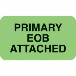 Medical Arts Press® Insurance Carrier Collection Labels, Primary EOB Attached, Fl Green, 7/8x1-1/2", 250 Labels
