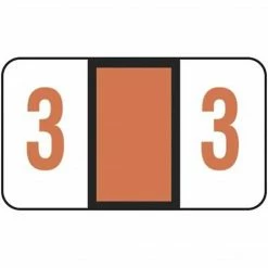 Medical Arts Press® Jeter® Compatible 5100 Series Numeric Roll Labels, "3"