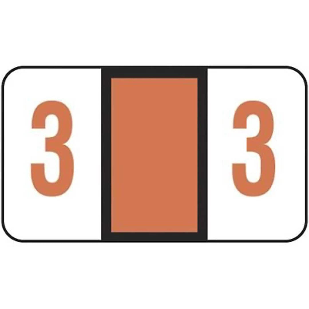 Medical Arts Press® Jeter® Compatible 5100 Series Numeric Roll Labels, "3"
