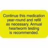 Medical Arts Press® Medical Heartworm Labels, Continue Medication, Fluorescent Chartreuse, 7/8x1-1/2", 500 Labels