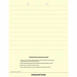 Medical Arts Press® Mounting Sheets; Prescriptions, Adhesive Strip, Two Hole Punched
