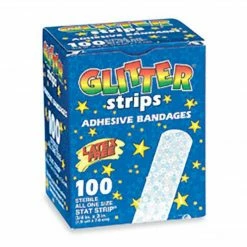 SmileMakers Glitter Strips Adhesive Bandages; 100 PCS