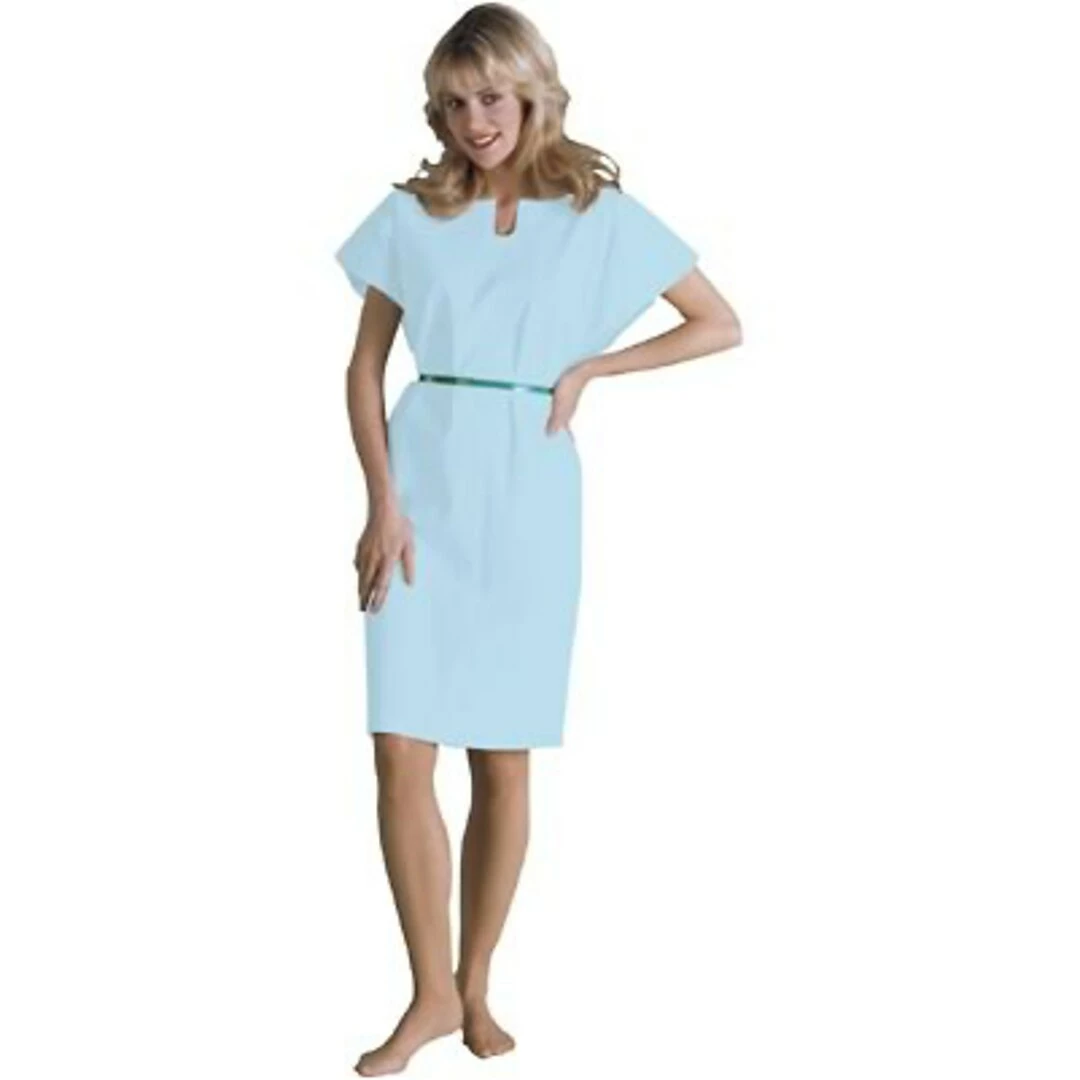 TidiĀ® Adult Disposable Gowns; Poly-Tissue, Blue