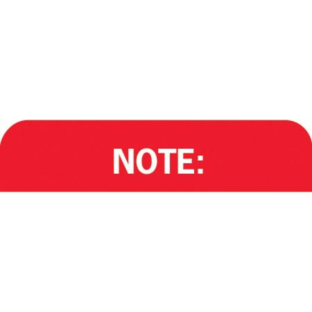 Medical Arts PressĀ® Chart Alert Medical Labels, Note, Red And White, 7/8x1-1/2", 500 Labels