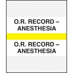Medical Arts Press® Standard Preprinted Chart Divider Tabs, O.R. - Anesthesia, Yellow