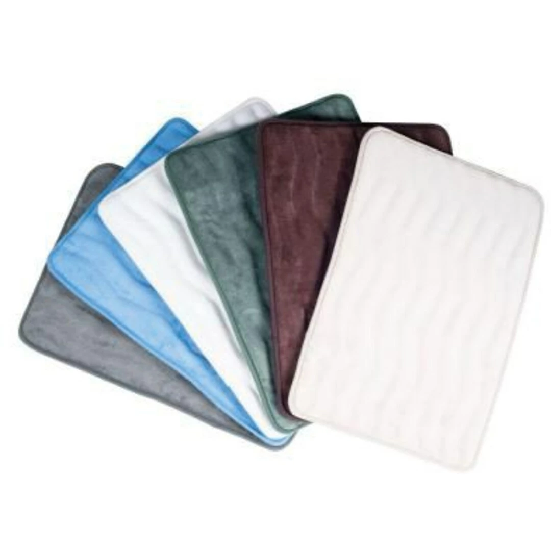 Lavish Home 20.2" X 32.2" Microfiber Foam & Polyurethane Bath Mat Set; White - Image 2