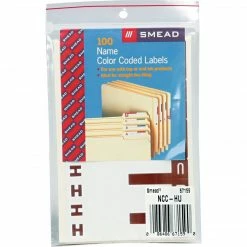 Smead Alphabetical Character Labels, H And U, Dark Brown, 100/Pk