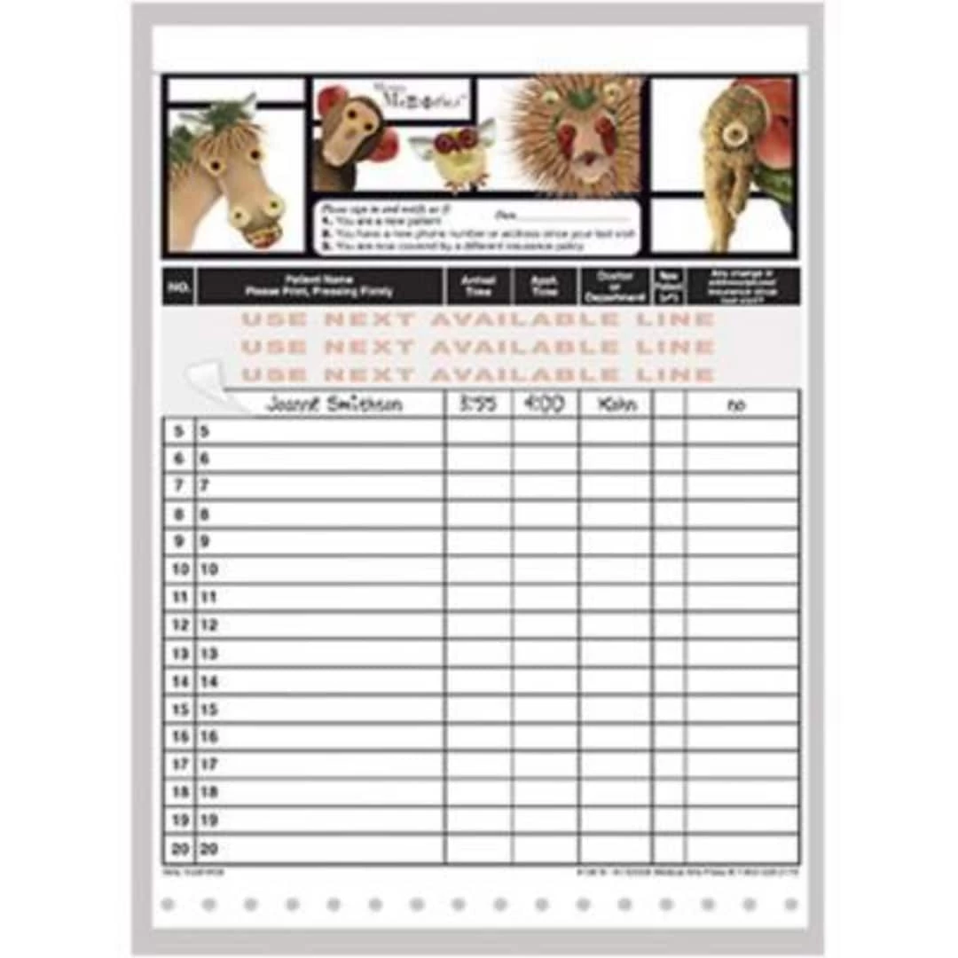 Medical Arts Press® Designer Privacy Sign-In Sheets, Merry Menageries™