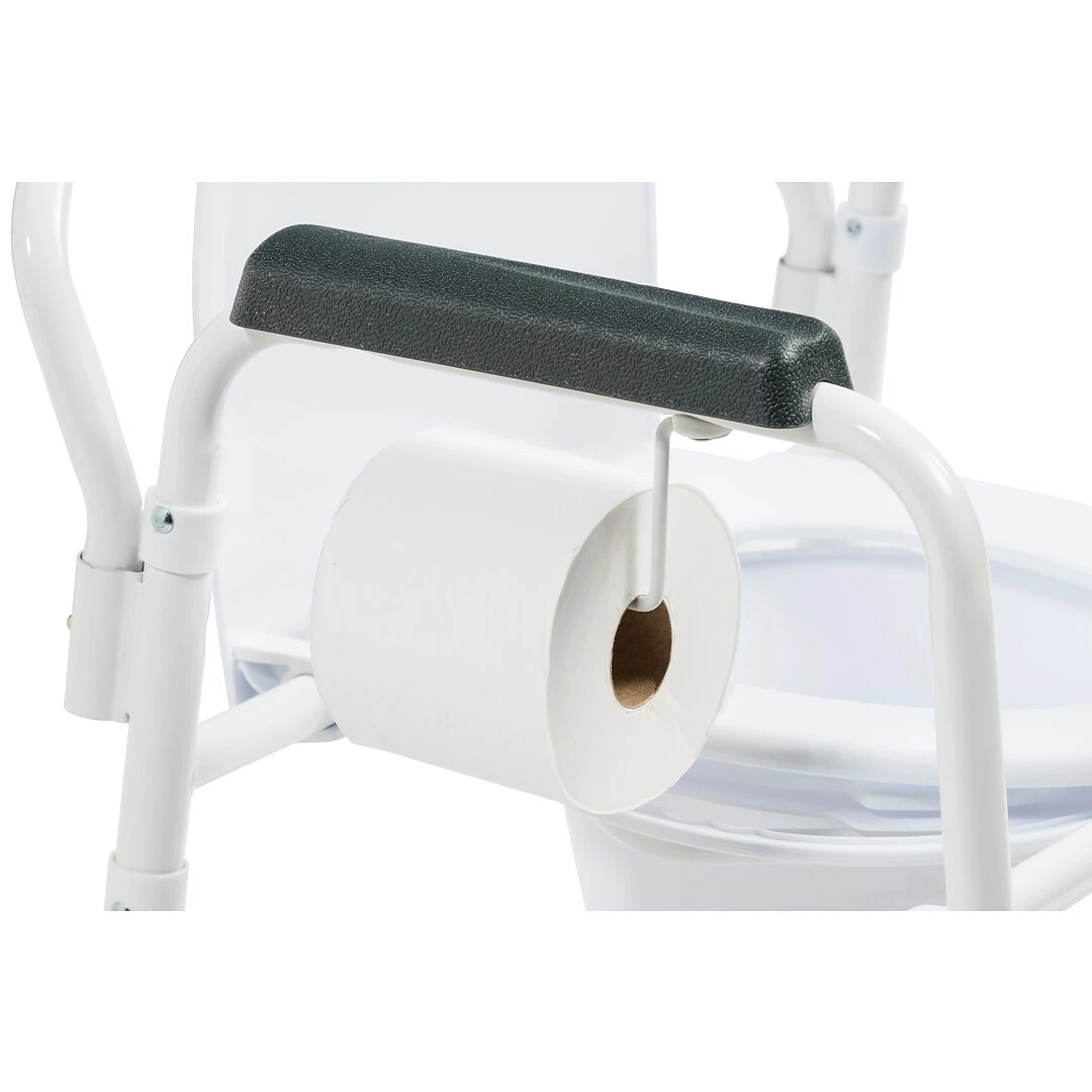 Drive Medical Steel Folding Deep Seat Bedside Commode, White (11148NW-1) - Image 9