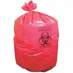 Heritage Bag Heritage, Healthcare Printed Biohazard Bags/Liners, 12-16 Gallon, 24x32, Low Density, 1.3 Mil, Red, 500 CT