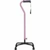 Drive Medical Hugo Adjustable Quad Cane For Right Or Left Hand Use, Large Base, Rose (731-844)