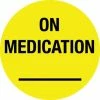 Medical Arts Press® Small Shape Alert Pre-Printed Labels, On Medication, Fluorescent Chartreuse,1" Diameter, 500 Labels