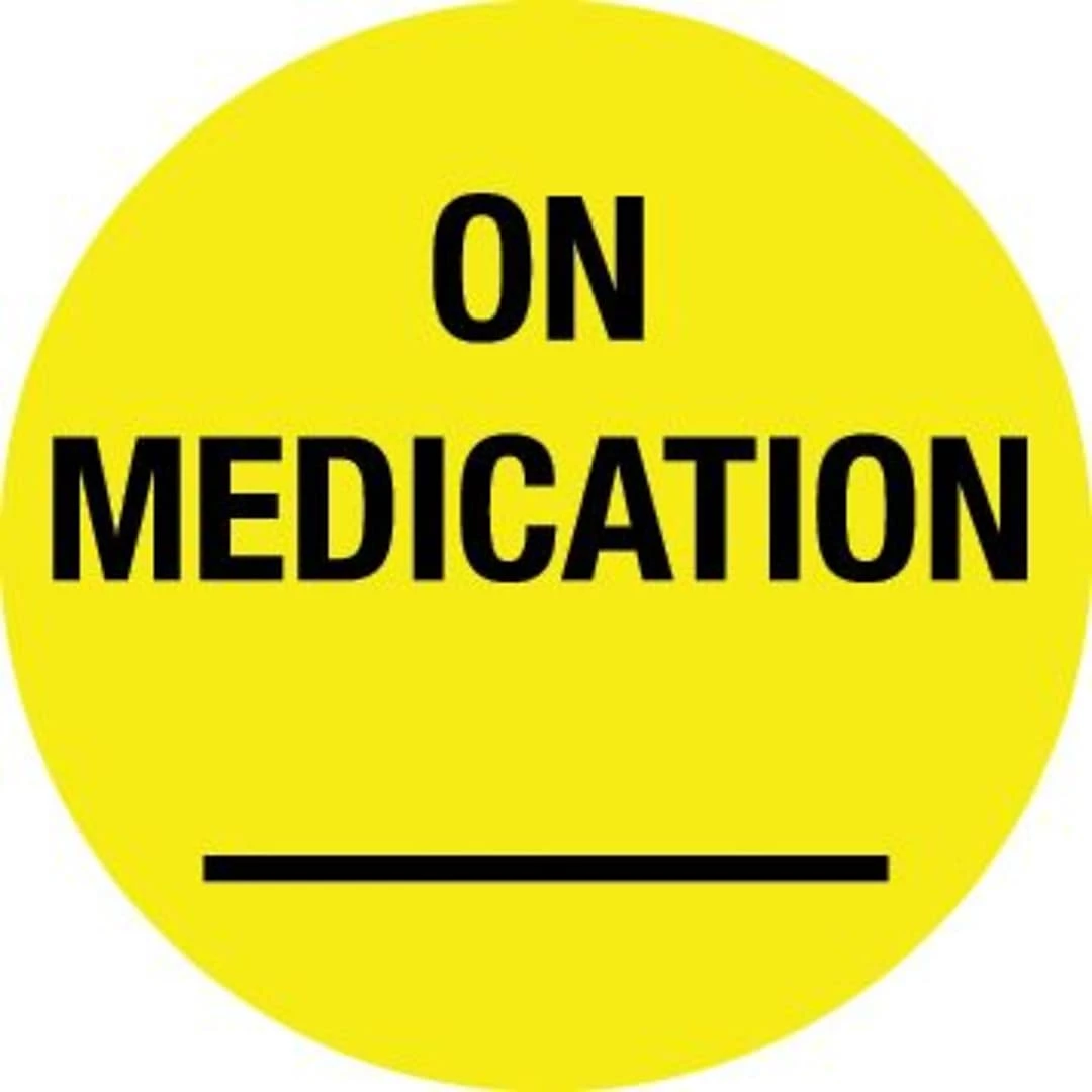 Medical Arts PressĀ® Small Shape Alert Pre-Printed Labels, On Medication, Fluorescent Chartreuse,1" Diameter, 500 Labels