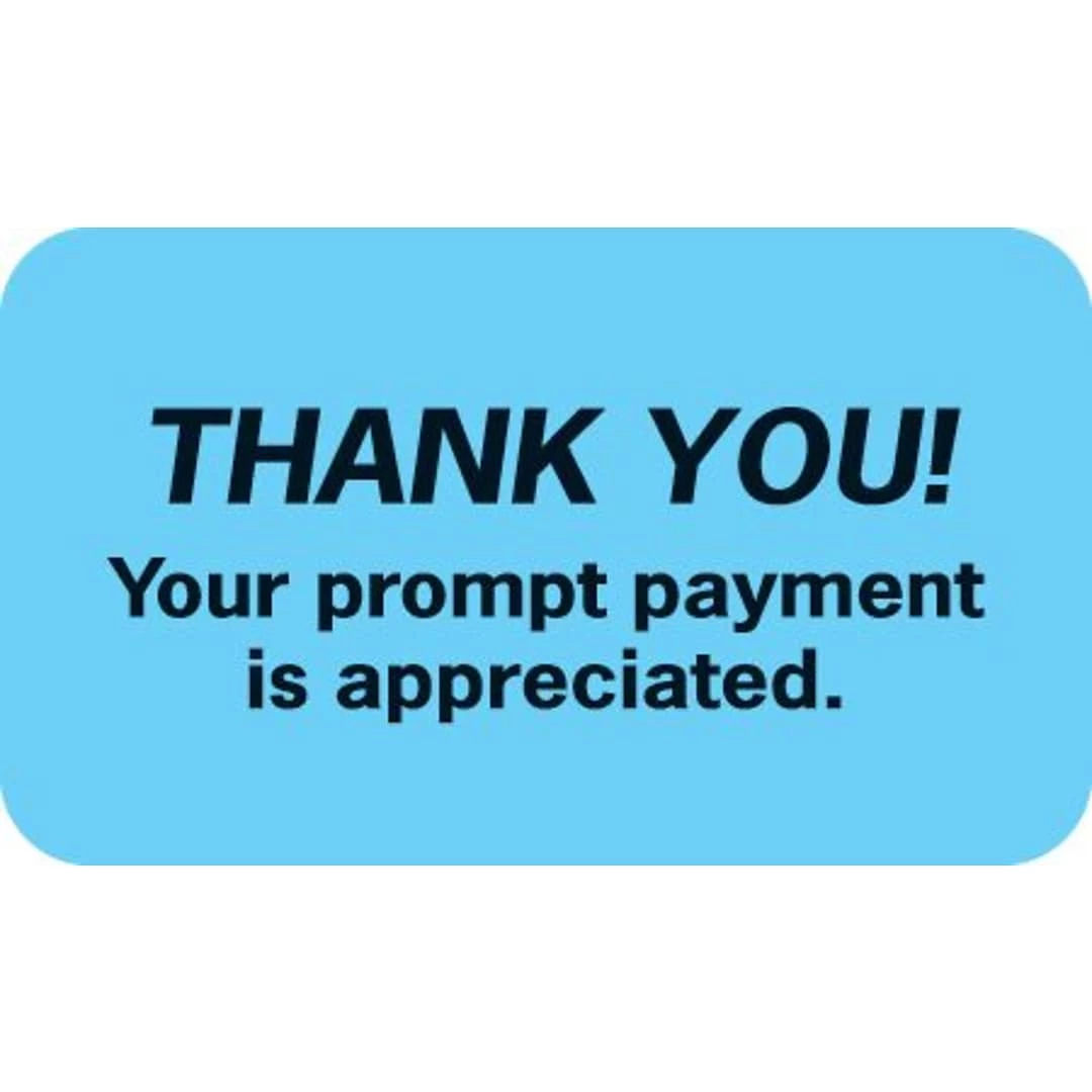 Medical Arts Press® Reminder & Thank You Collection Labels, Thank You!, Light Blue, 7/8x1-1/2", 500 Labels