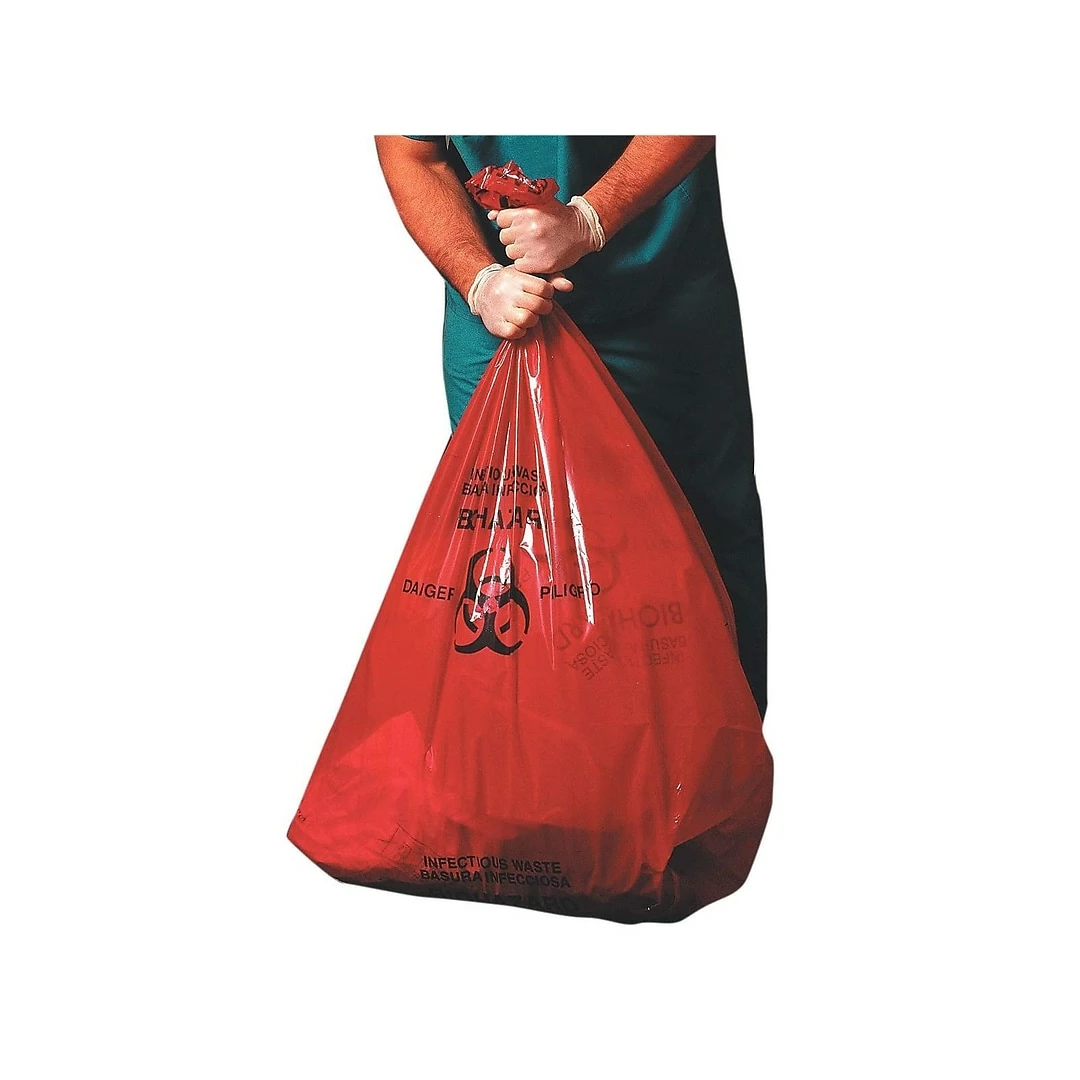 Heritage Bag Heritage 30 Gal. Biohazard Liners, Red, 43"L X 30"W, 200/Carton (A6043PR) - Image 4