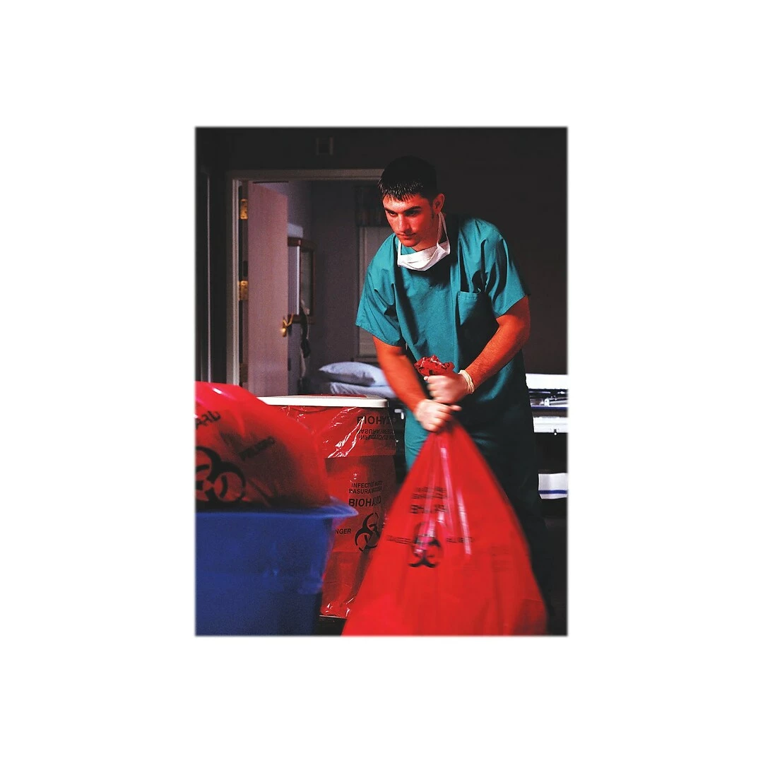 Heritage Bag Heritage 30 Gal. Biohazard Liners, Red, 43"L X 30"W, 200/Carton (A6043PR) - Image 5