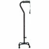 Drive Medical Hugo Adjustable Quad Cane For Right Or Left Hand Use, Small Base, Ebony (731-850)